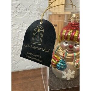 GKI / Bethlehem Glass Snowman Christmas Ornament